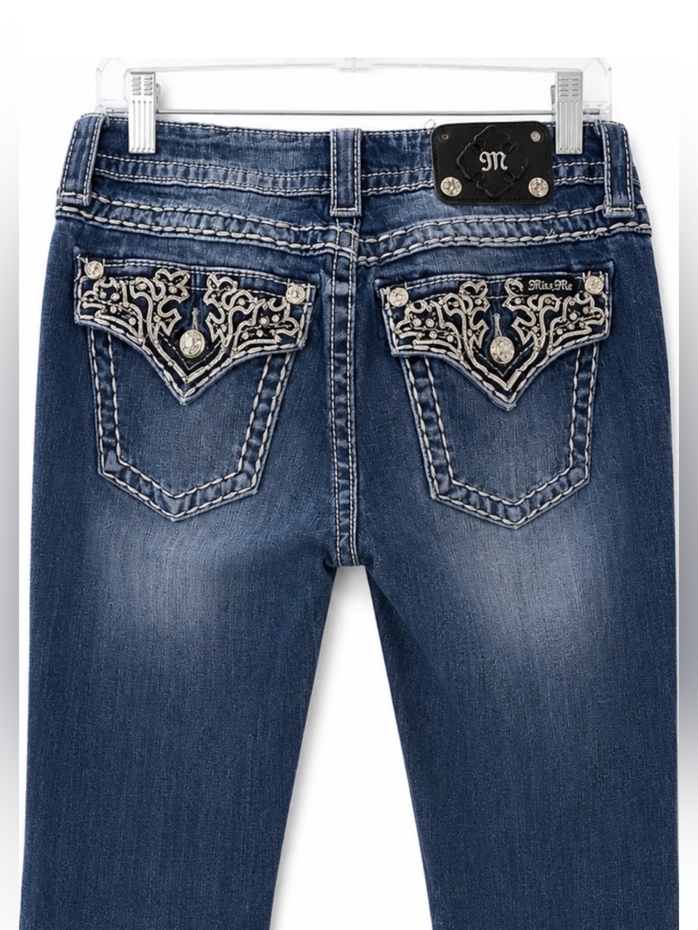 Miss Me Dark Blue Jeans with Contrast Stitching